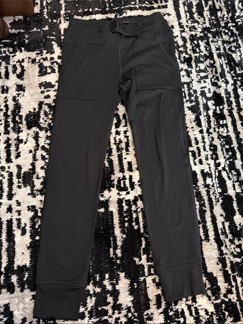 American Eagle Outfitters Black Drawstring Jogger Leggings